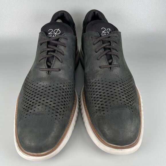 Cole Haan 2.Zerogrand Men’s 10 M Black Leather Laser Wing Oxford Dress Shoes GUC